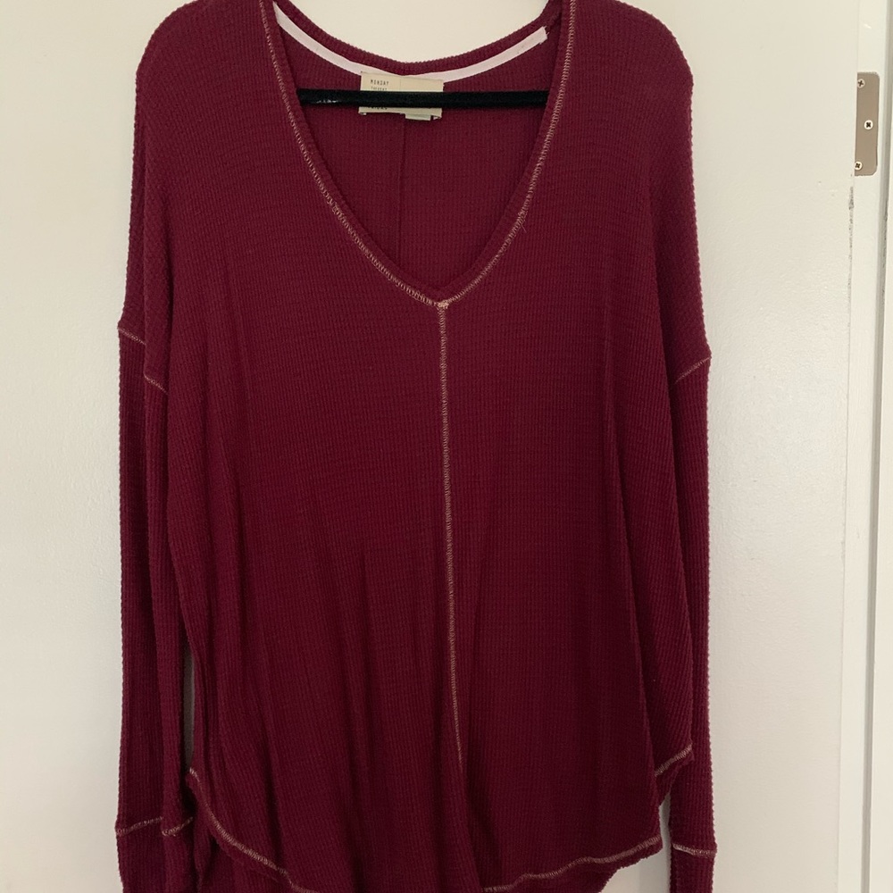 Anthropologie Waffle Top